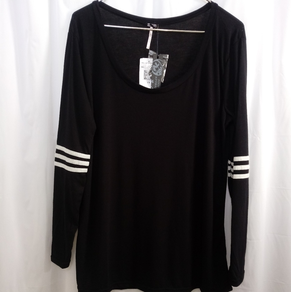 New Poof Apparel Varsity Style Knit Long Sleeve Tee - Picture 3 of 7